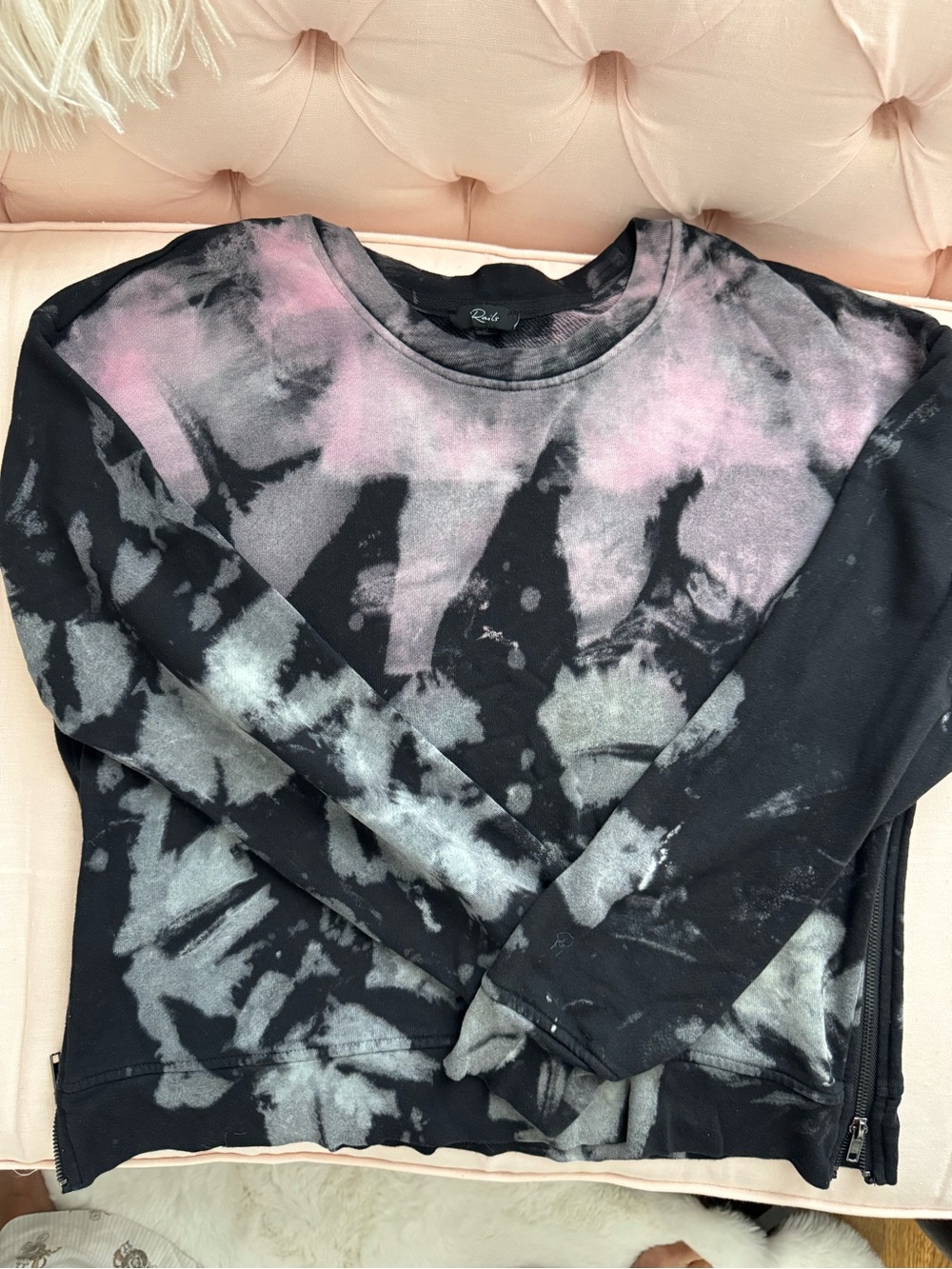 Rails Black, Pink & Gray Tie-Dye Crewneck Sweatshirt